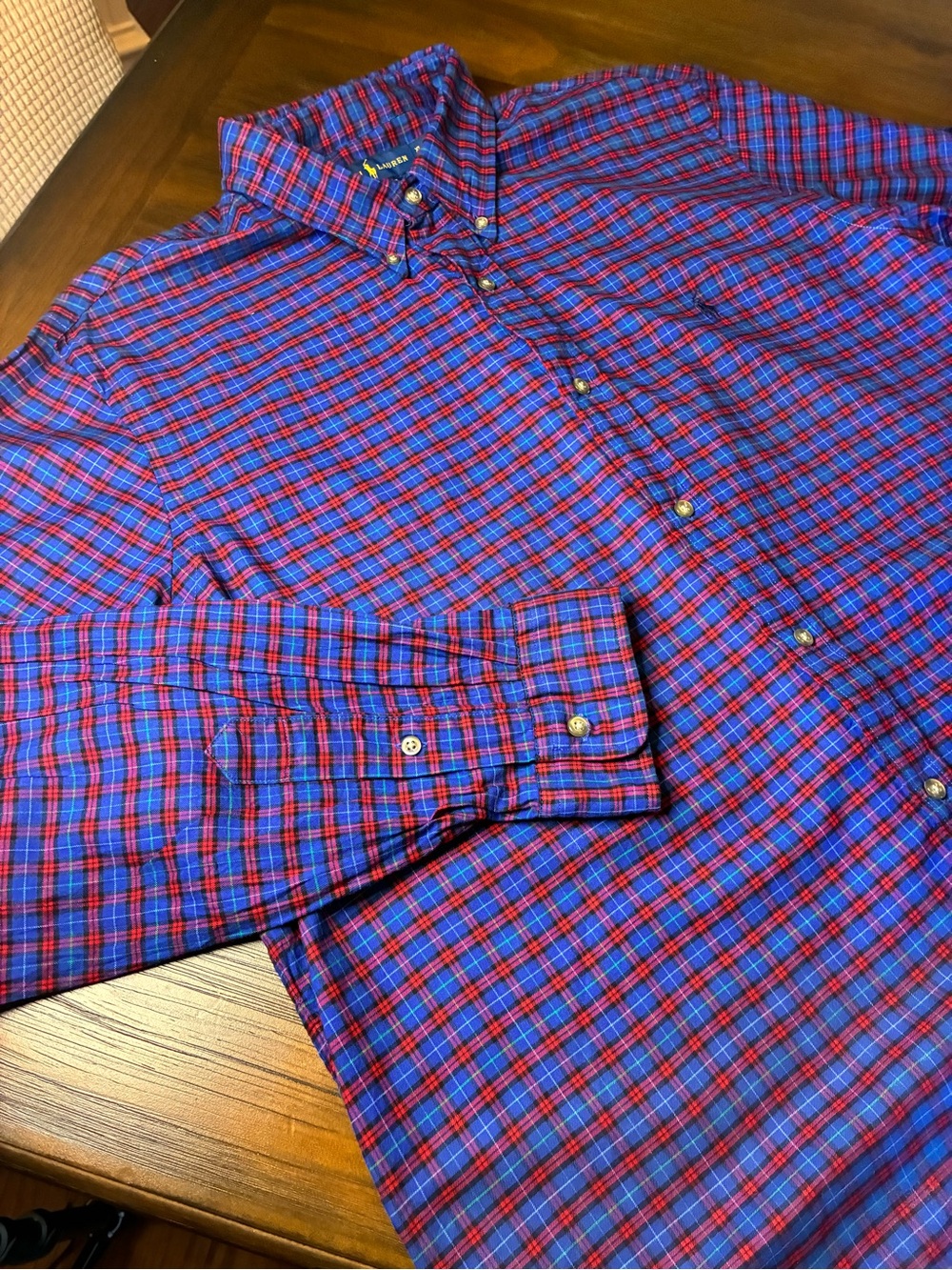 Ralph Lauren Red & Blue Plaid Button-Down Shirt